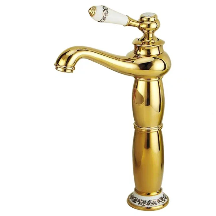 Antique Hot and Cold Bathroom Washbasin Faucet, Style: High Model - Image 2