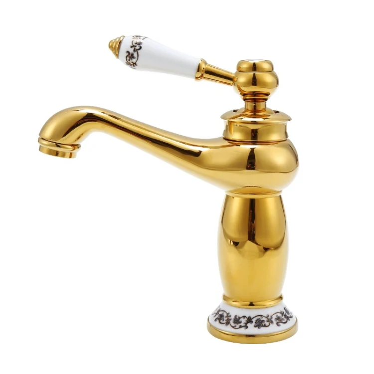 Antique Hot and Cold Bathroom Washbasin Faucet, Style: Short Model - Image 2