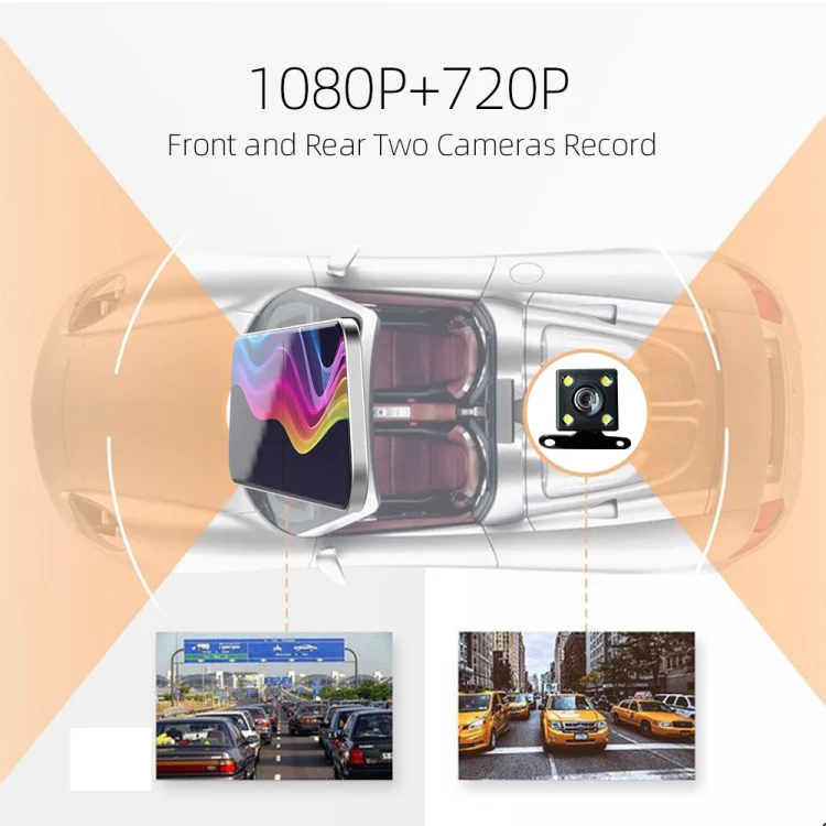 Anytek A6 5 inch HD Dual Record Lens Driving Recorder Car Rear View Mirror Image Car - Image 14
