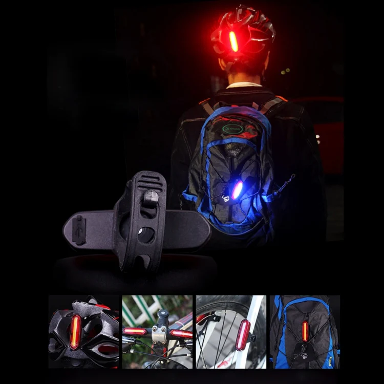 AQY-096 IPX4 Detachable USB Rechargeable Single Color LED Bike Taillight (Red) - Image 7