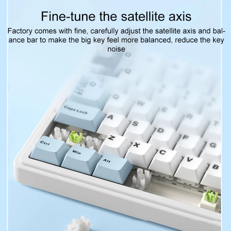 AULA F75 80 Keys Wired/2.4G/Bluetooth Three Model Customized RGB Mechanical Keyboard(Snow Spruce Green) - Image 2