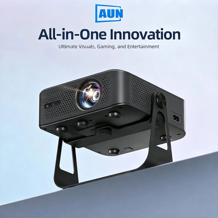 AUN A005 1080P 760ANSI LCD Display Smart Projector with Holder, Plug:EU Plug(Dark Grey) - Image 2