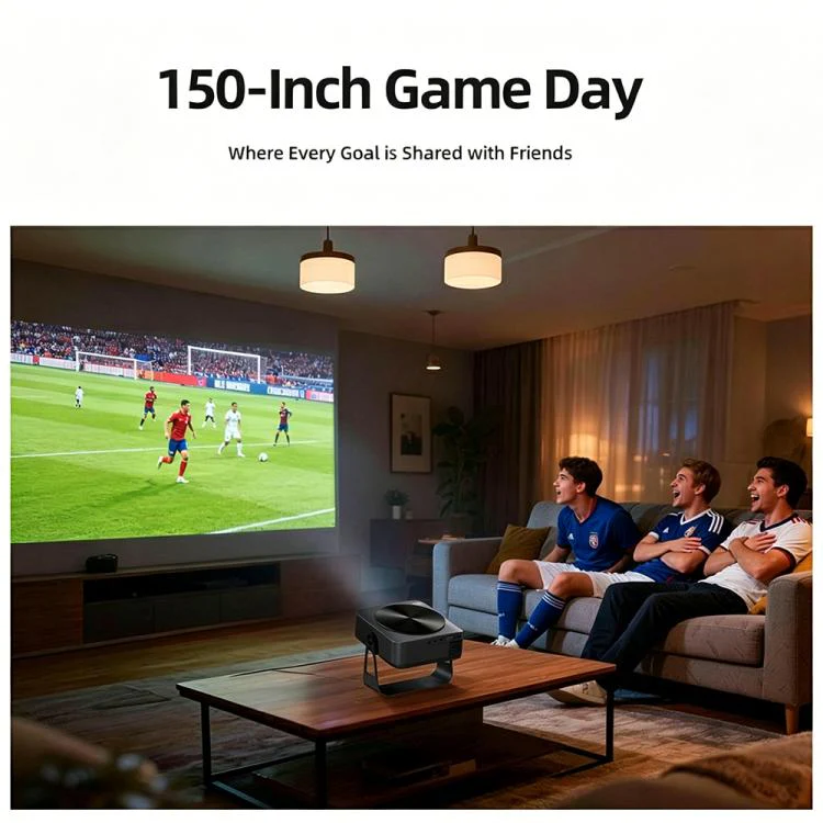 AUN A005 1080P 760ANSI LCD Display Smart Projector with Holder, Plug:EU Plug(Dark Grey) - Image 9