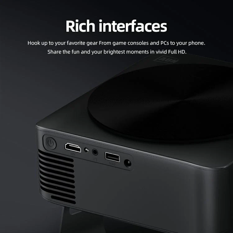 AUN A005 1080P 760ANSI LCD Display Smart Projector with Holder, Plug:UK Plug(Dark Grey) - Image 15