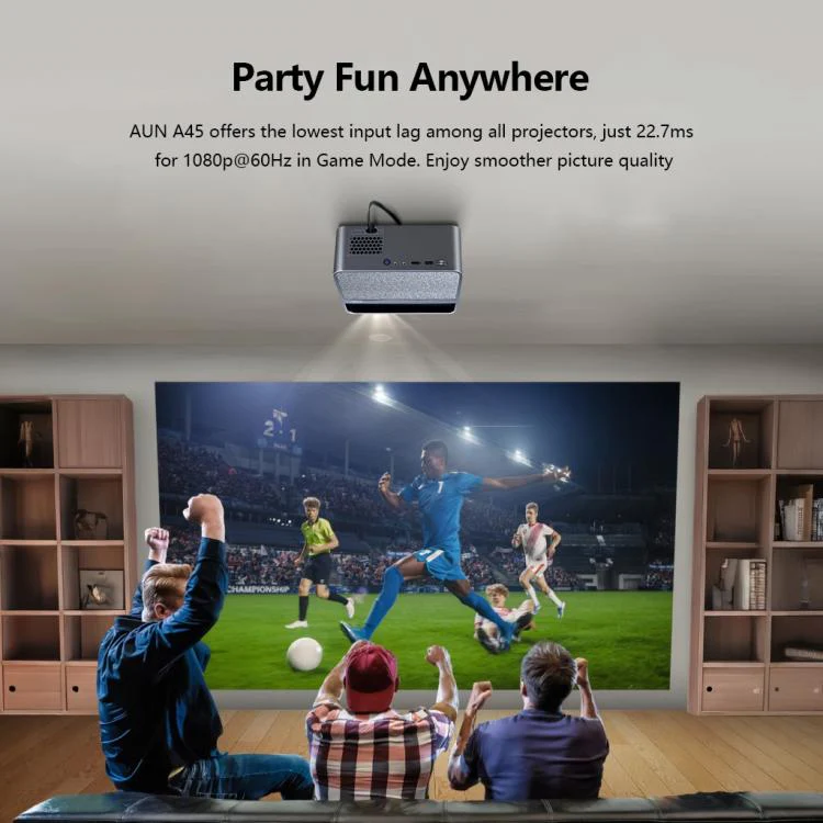 AUN A45 Pro 1080P Android ATV OS Smart Projector, Plug:UK Plug(Grey) - Image 7
