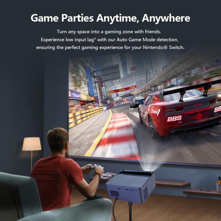 AUN A45 Pro 1080P Android ATV OS Smart Projector, Plug:UK Plug(Grey) - Image 9
