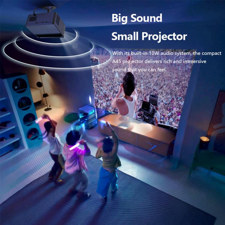 AUN A45 Pro 1080P Android ATV OS Smart Projector, Plug:US Plug(Grey) - Image 10