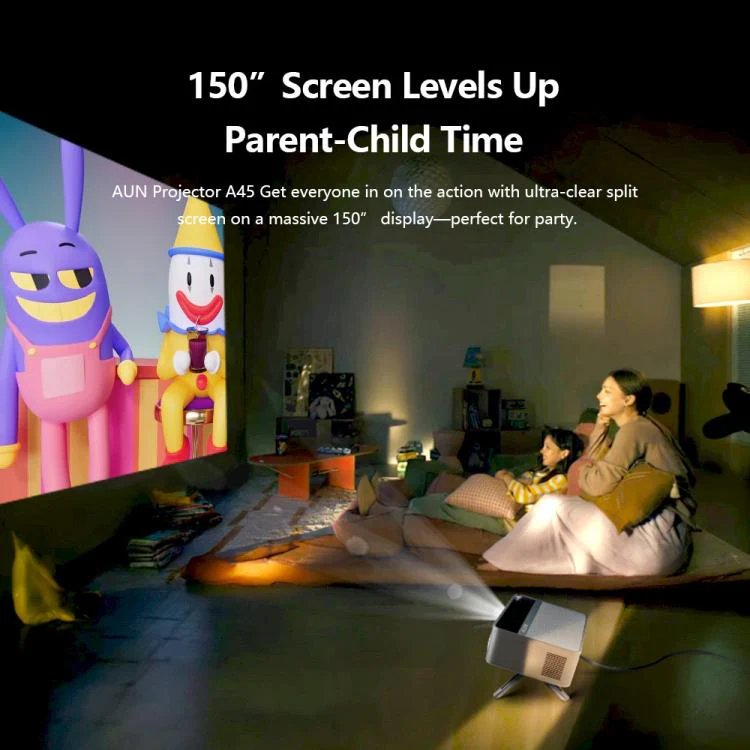 AUN A45 Pro 1080P Android ATV OS Smart Projector, Plug:US Plug(Grey) - Image 8