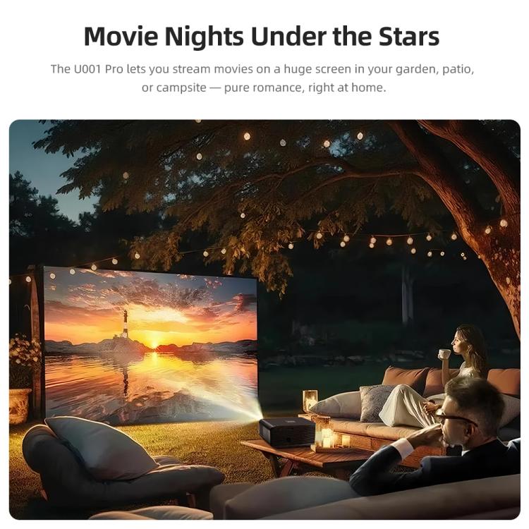 AUN U001 Pro 1080P 2050ANSI For Google TV Android 14 OS Smart Projector, Plug:AU Plug(Black) - Image 15