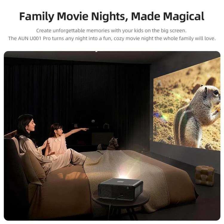 AUN U001 Pro 1080P 2050ANSI For Google TV Android 14 OS Smart Projector, Plug:UK Plug(Black) - Image 13