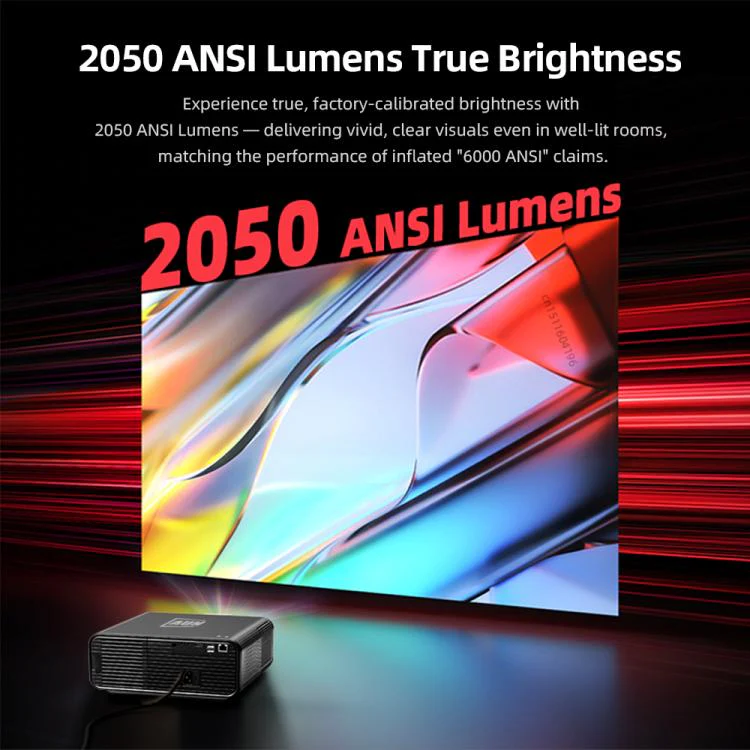 AUN U001 Pro 1080P 2050ANSI For Google TV Android 14 OS Smart Projector, Plug:US Plug(Black) - Image 7