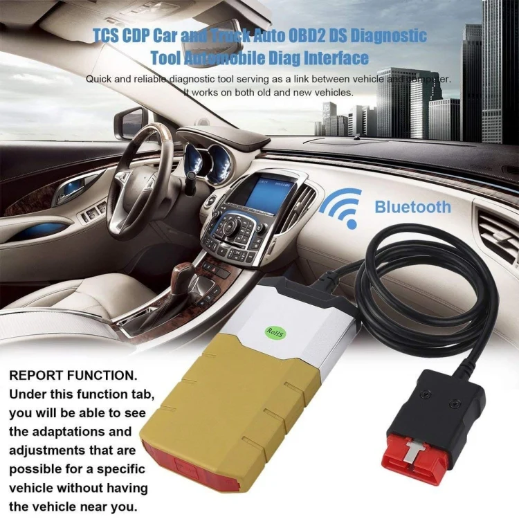 Autocom CDP Professional Car Bluetooth Diagnostic Cables Aluminum Alloy OBD2 Diagnostic Tool Delphi DS150E (Gold) - Image 5