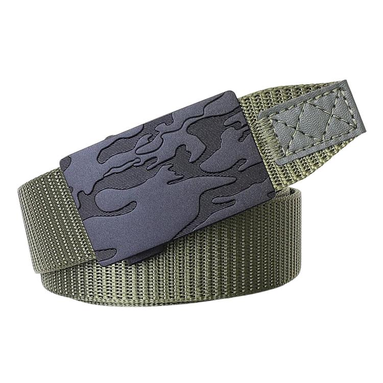 Automatic Buckle Belt Men Outdoor Nylon Belt, Length: 105cm(Army Green)