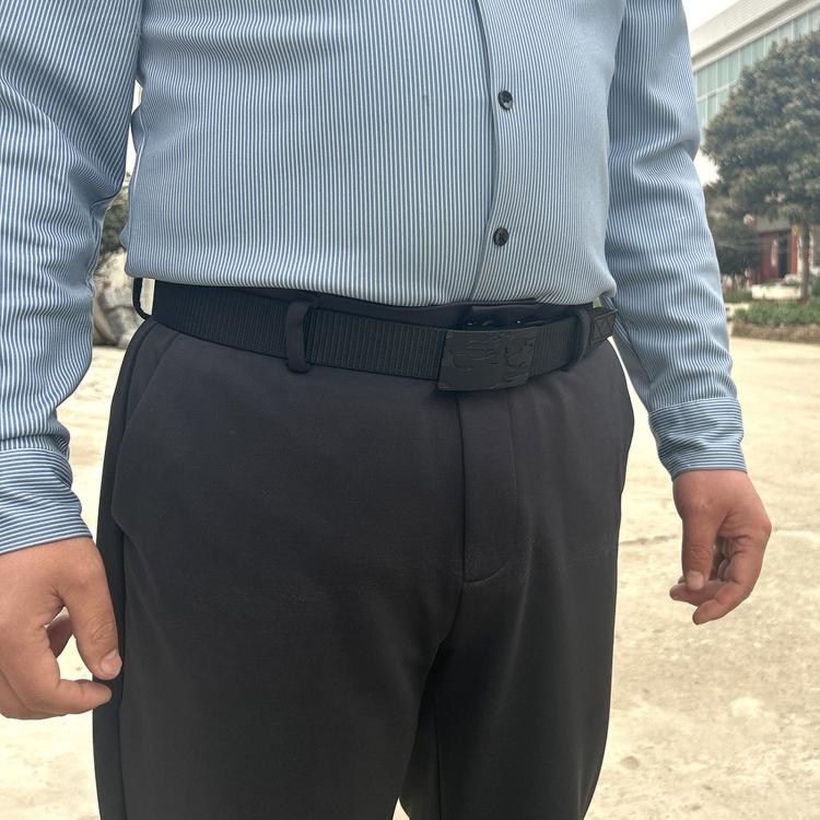 Automatic Buckle Belt Men Outdoor Nylon Belt, Length: 105cm(Black) - Image 7