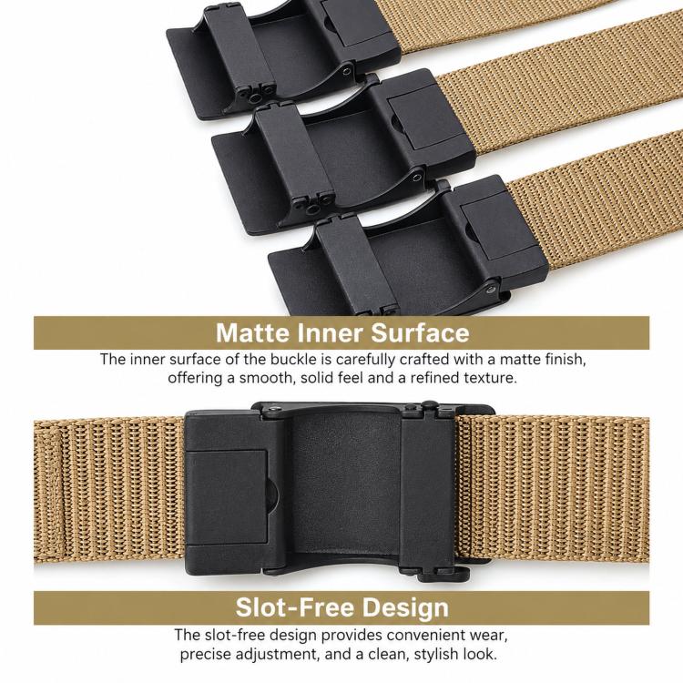 Automatic Buckle Belt Men Outdoor Nylon Belt, Length: 125cm(Black White Stripes) - Image 6