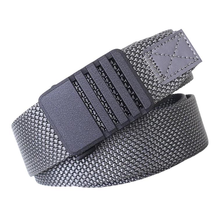 Automatic Buckle Nylon Belt Men Belt For Business Casual Denim Wear, Length: 105cm(Dark Gray)