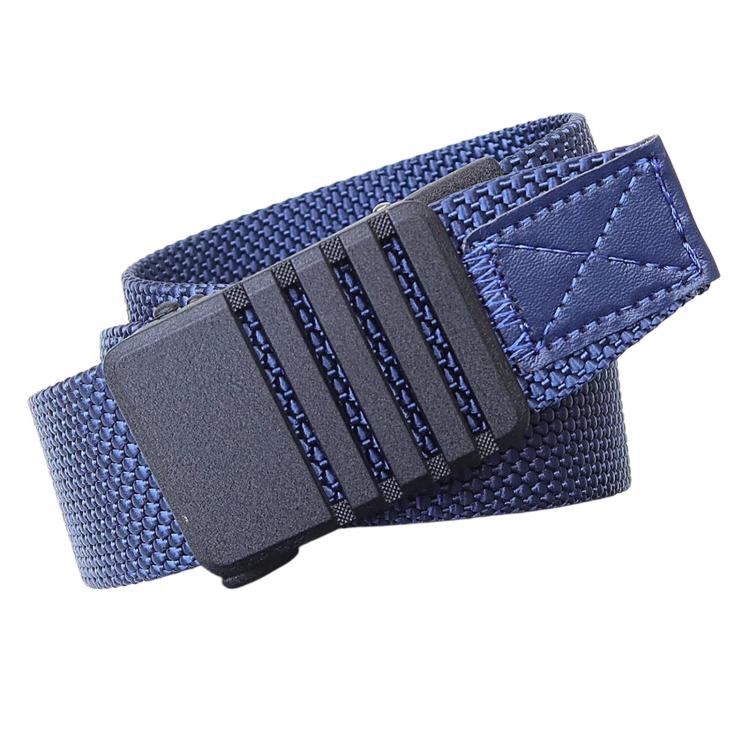 Automatic Buckle Nylon Belt Men Belt For Business Casual Denim Wear, Length: 105cm(Navy)