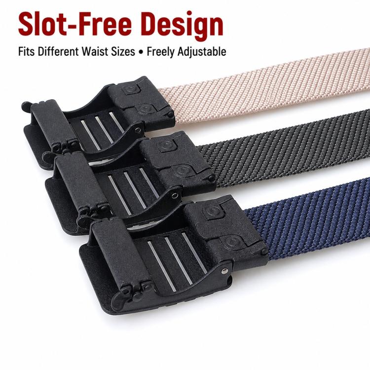 Automatic Buckle Nylon Belt Men Belt For Business Casual Denim Wear, Length: 115cm(Light Gray) - Image 3