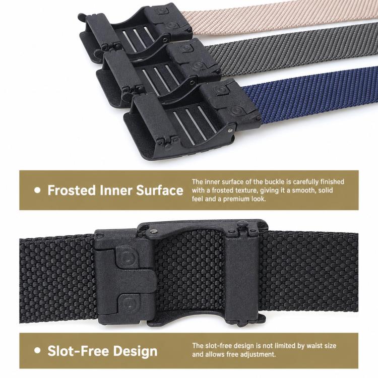Automatic Buckle Nylon Belt Men Belt For Business Casual Denim Wear, Length: 125cm(Brown) - Image 2