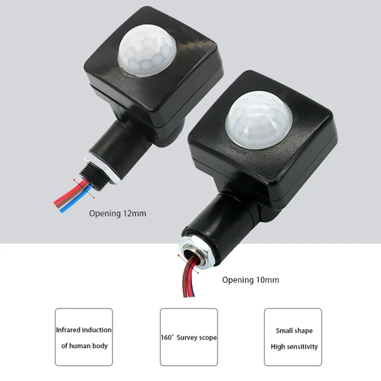 Automatic Security PIR Infrared Motion Sensor Detector Wall Spotlights Switch, Size:10mm(White) - Image 7