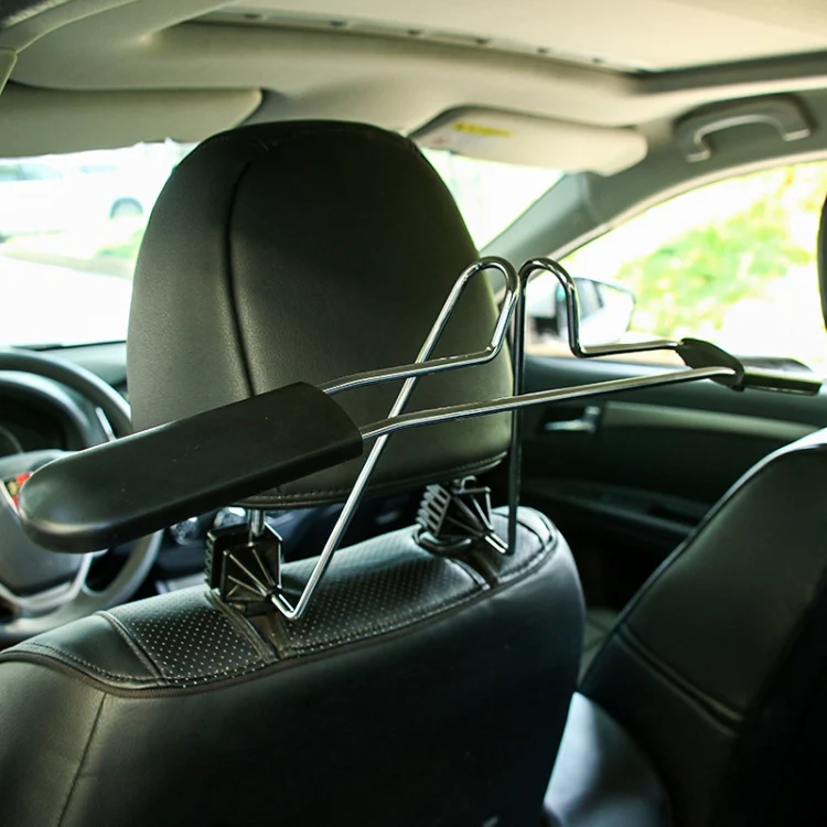 Automobile Stainless Steel Retractable Drying Rack Suit Hanger, Colour: Black - Image 2