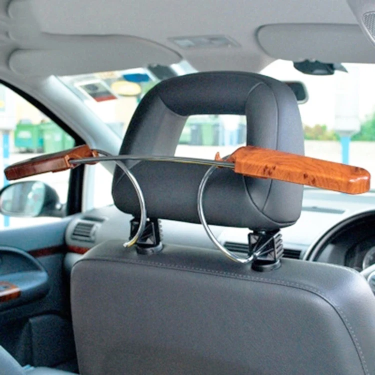 Automobile Stainless Steel Retractable Drying Rack Suit Hanger, Colour: Peach Wood Grain - Image 2