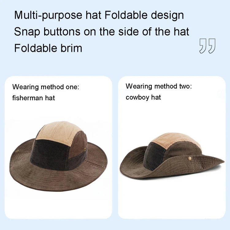 Autumn And Winter Sunscreen Fisherman Hat Camping Warming Large Eaves Corduroy Mountaineering Hood, Size: XL Above 60cm(Black) - Image 6