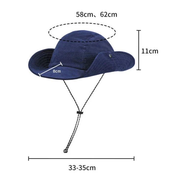 Autumn And Winter Sunscreen Fisherman Hat Camping Warming Large Eaves Corduroy Mountaineering Hood, Size: XL Above 60cm(Light Brown) - Image 4