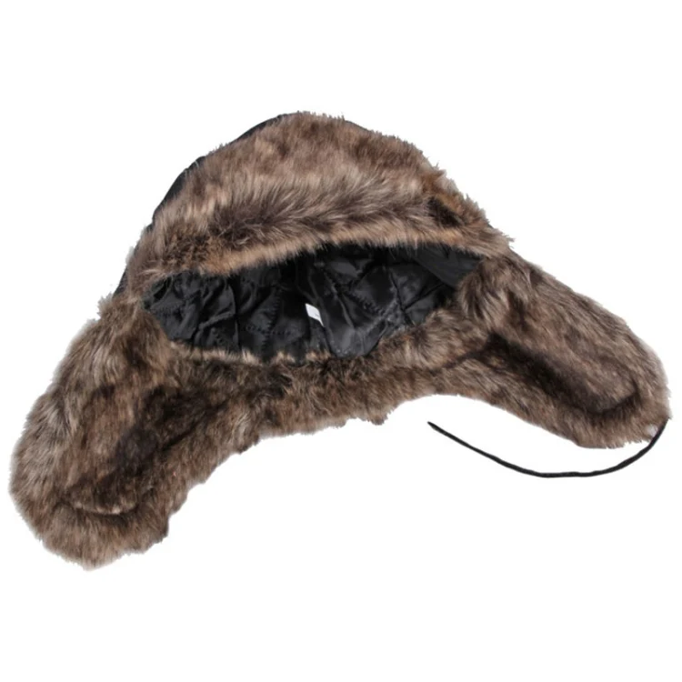 Autumn Winter Imitation Leather Outdoor Ride Hat Ear Protection Pilot Hat, Size: L About 54-58cm(Black) - Image 5