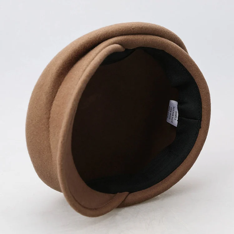 Autumn Winter Wool Beret Breathable Duck Tongue Cap, Size: Adjustable(Black) - Image 4
