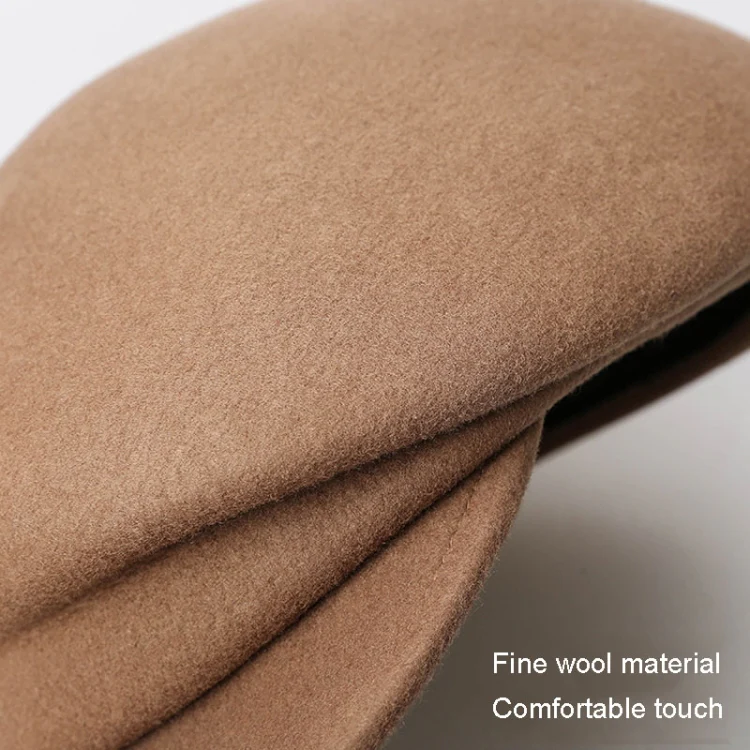 Autumn Winter Wool Beret Breathable Duck Tongue Cap, Size: Adjustable(Black) - Image 6