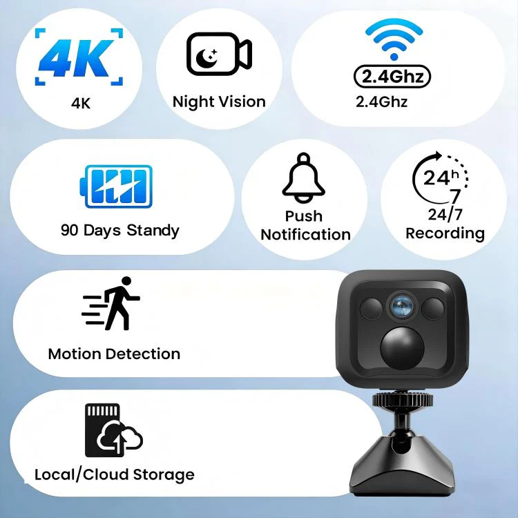 B01 Home HD Smart WiFi Camera, Supports Night Vision and Motion Detection(Black) - Image 2