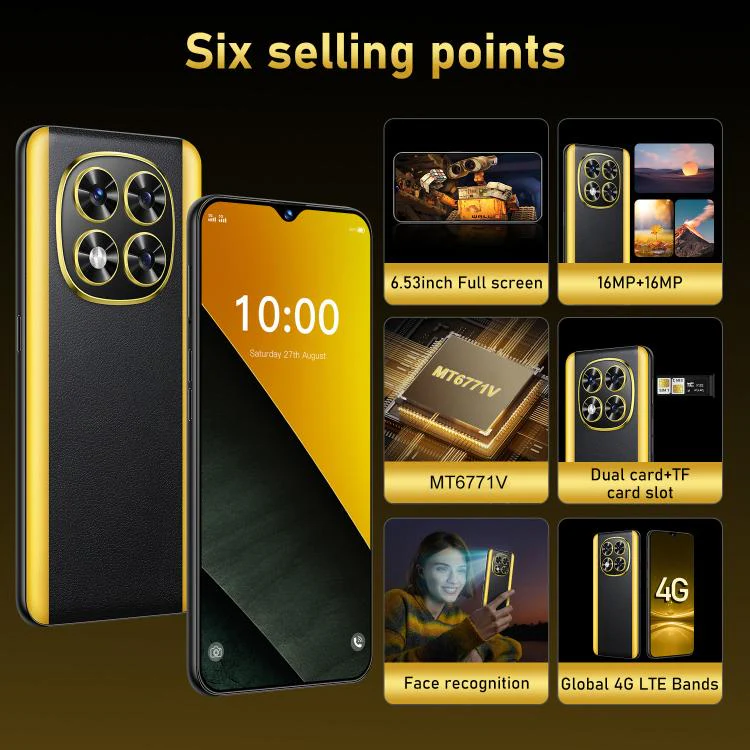 B100, 6GB+128GB, 6.53 inch Android 11 MT6771V Octa Core, Network: 4G, Dual SIM, Plug:US Plug(Silver) - Image 4