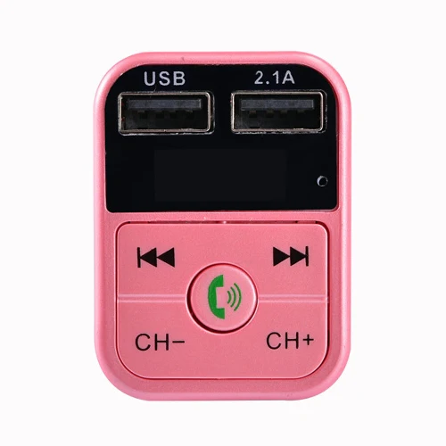B2 Dual USB Charging Bluetooth FM Transmitter MP3 Music Player Car Kit, Support Hands-Free Call & TF Card & U Disk (Rose Gold) - Image 4