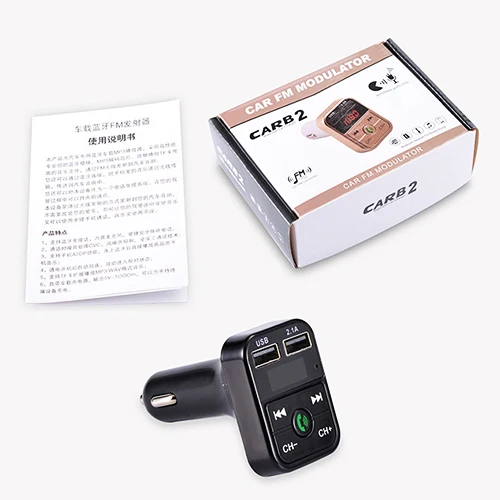 B2 Dual USB Charging Bluetooth FM Transmitter MP3 Music Player Car Kit, Support Hands-Free Call & TF Card & U Disk (Rose Gold) - Image 6