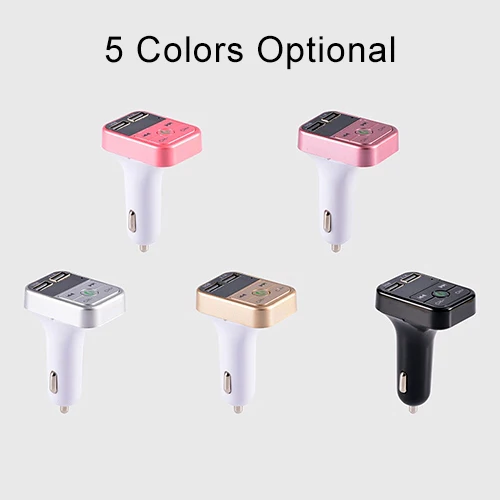 B2 Dual USB Charging Bluetooth FM Transmitter MP3 Music Player Car Kit, Support Hands-Free Call & TF Card & U Disk (Rose Gold) - Image 7