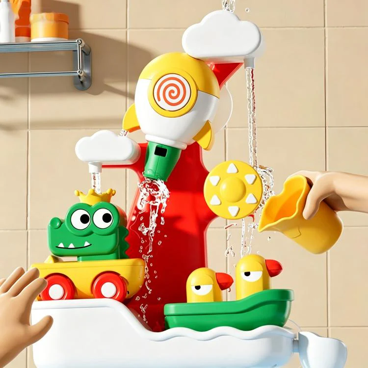 Baby Bath Water Play Shower Duck Interactive Toy Set, Version:Manual Version without Sprinkler