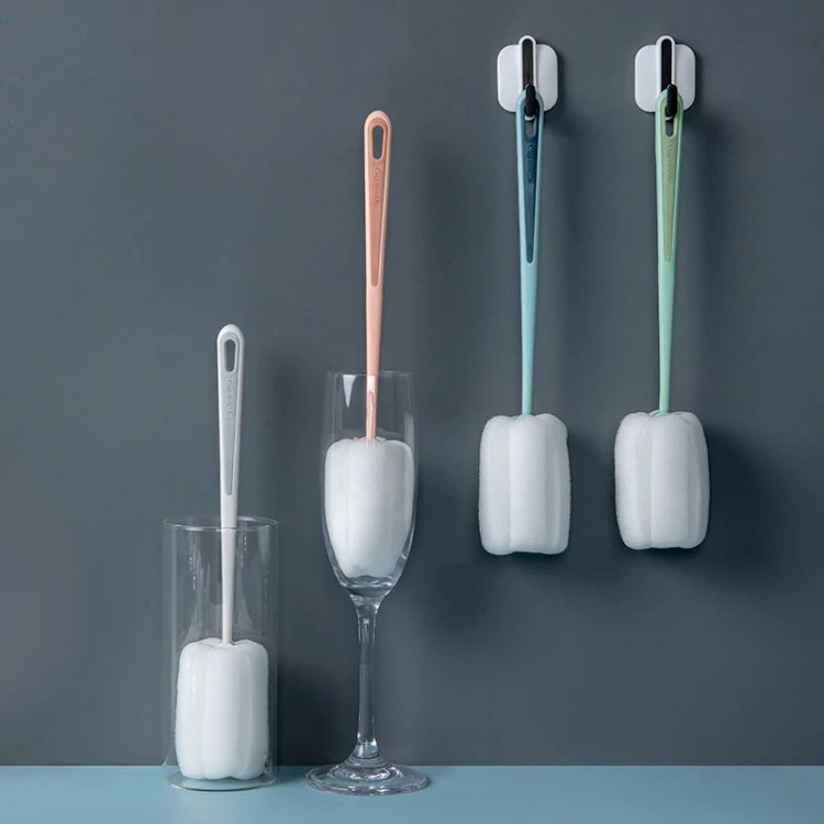 Baby Bottle Vacuum Cup Sponge Long Handle Brush Household Cleaning Brush(White) - Image 2
