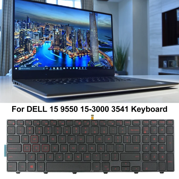 Backlight Laptop Keyboard For Dell 15-9550 / 15-3000 / 15-5542(Red Word) - Image 7