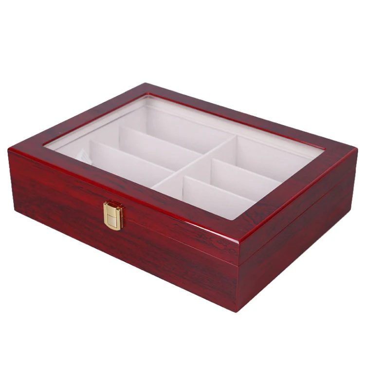 Baked Paint 8-Bit Glasses Case High-End Sunglasses Storage Display Outer Wooden Box - Image 2