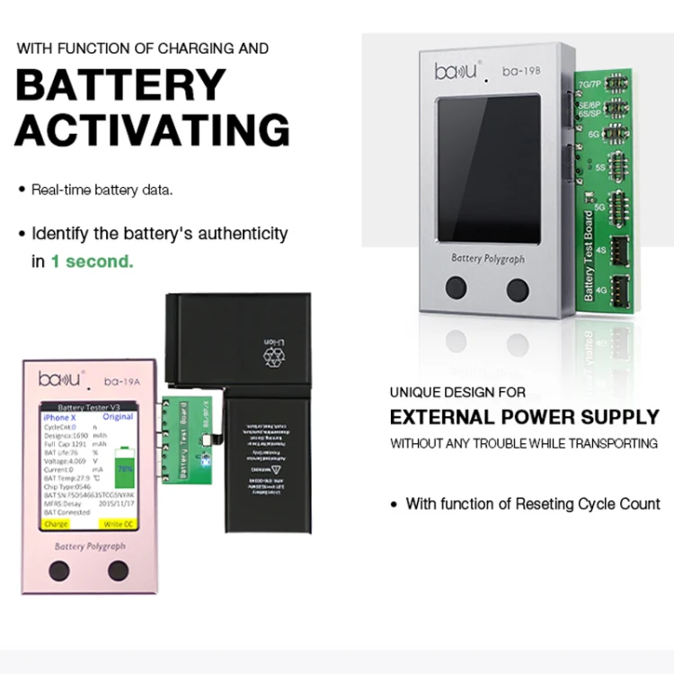 BAKU BA-19A Battery Polygraph for iPhone Battery(Rose Gold) - Image 3