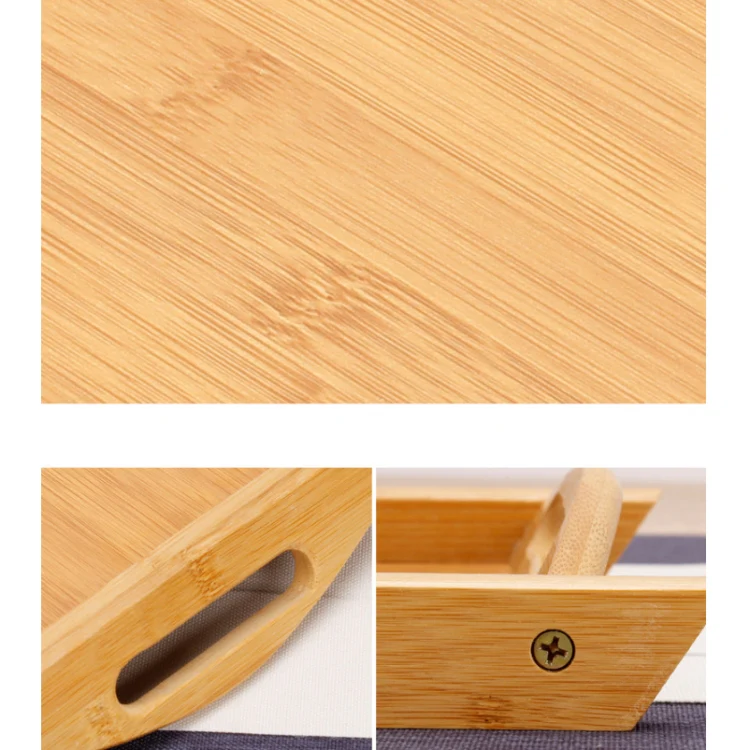 Bamboo Binaural Tea Set Tray Bread Display Tray, Size: 36.5x26.5cm - Image 3