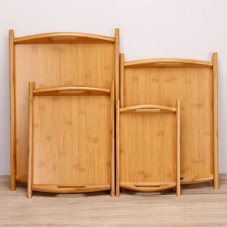 Bamboo Binaural Tea Set Tray Bread Display Tray, Size: 36.5x26.5cm - Image 4