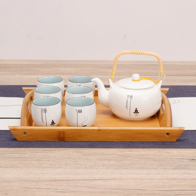 Bamboo Binaural Tea Set Tray Bread Display Tray, Size: 36.5x26.5cm - Image 7