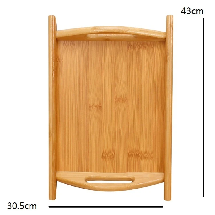 Bamboo Binaural Tea Set Tray Bread Display Tray, Size: 43x30.5cm - Image 2