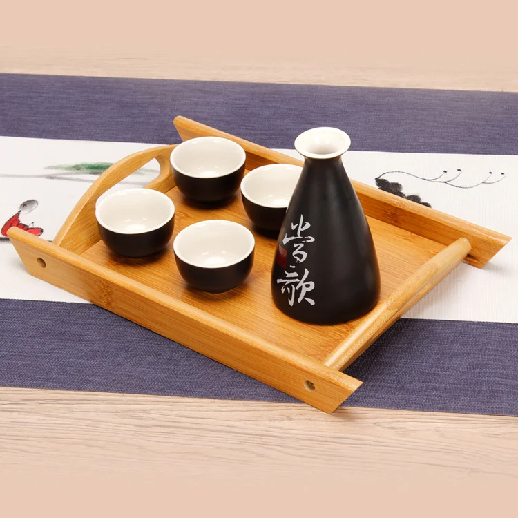 Bamboo Binaural Tea Set Tray Bread Display Tray, Size: 51x34.5cm - Image 5