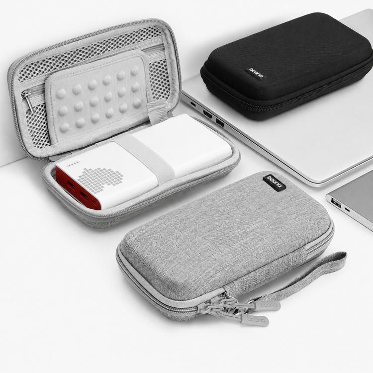 Baona BN-F007 Hard EVA External Hard Drive Case Shockproof Power Bank Organizer Electronic Travel Bag, Spec: Large Gray - Image 9