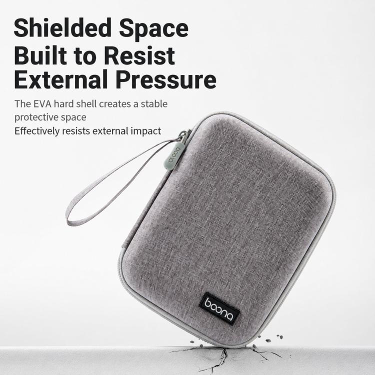 Baona BN-F015 Hard EVA Power Adapter Case Shockproof Mouse Electronics Organizer Cable Travel Pouch(Black) - Image 4