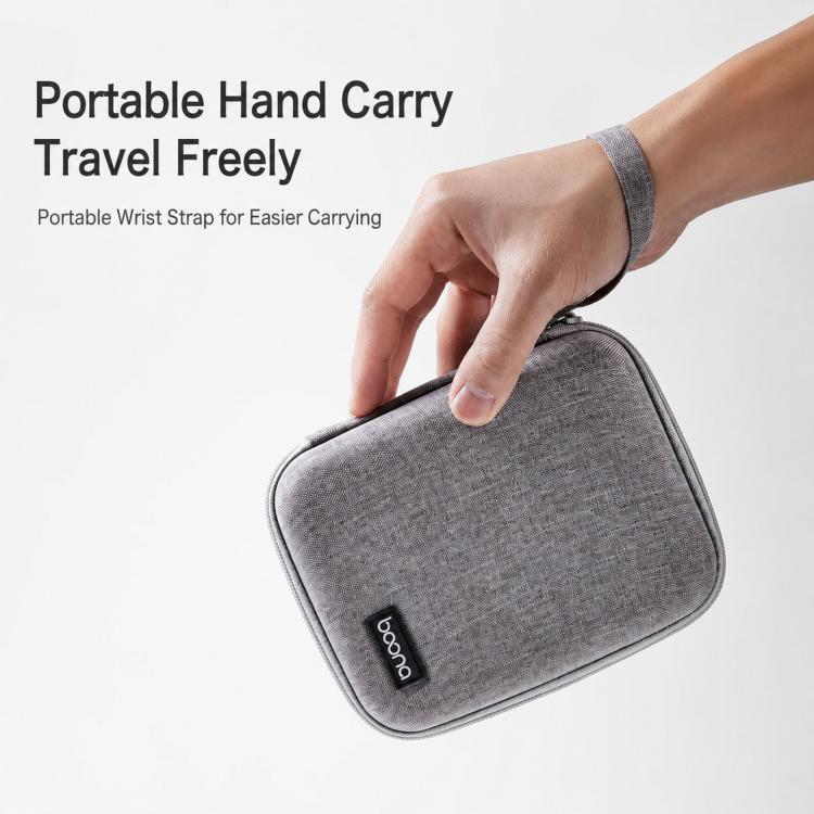 Baona BN-F015 Hard EVA Power Adapter Case Shockproof Mouse Electronics Organizer Cable Travel Pouch(Black) - Image 5