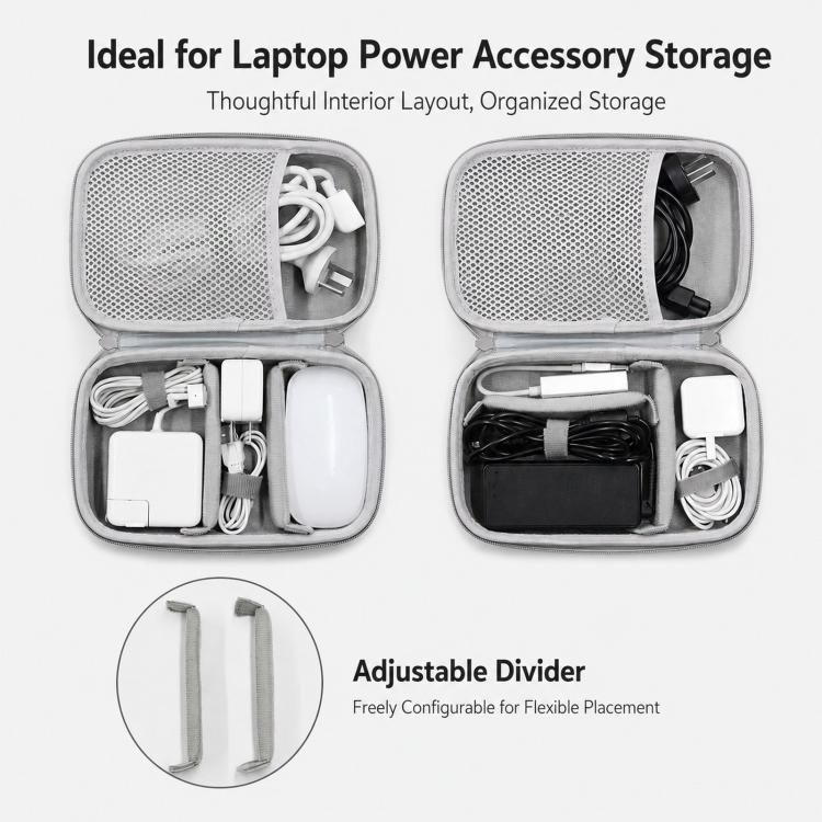 Baona BN-F016 Hard EVA Power Adapter Case Portable Travel Electronics Organizer for Laptop Charger Cable(Black) - Image 4